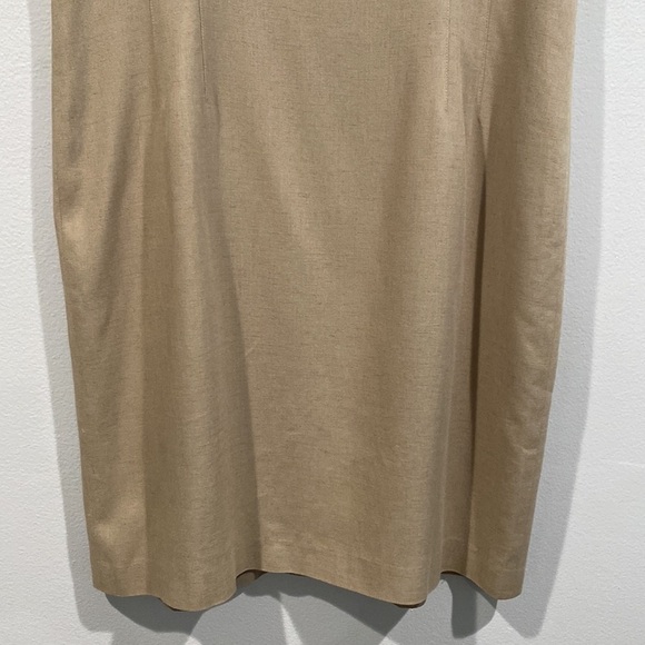 Kasper ASL Petite Tank A-Line Sage Green Linen Pencil Dress - Size 14P - Picture 3 of 8